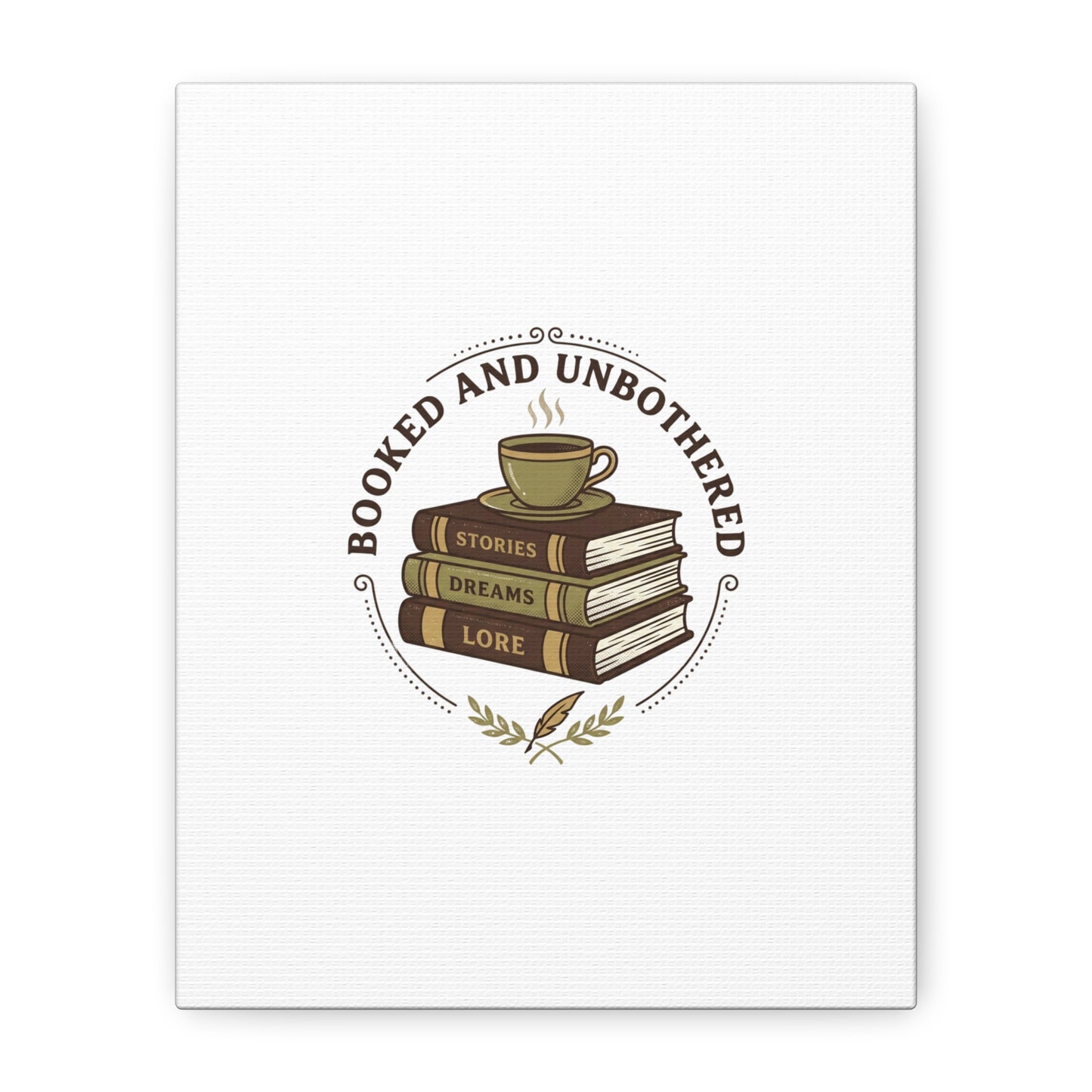 Booked and Unbothered Canvas, Book Lover Decor | Cozy Reading, Dark Academia
