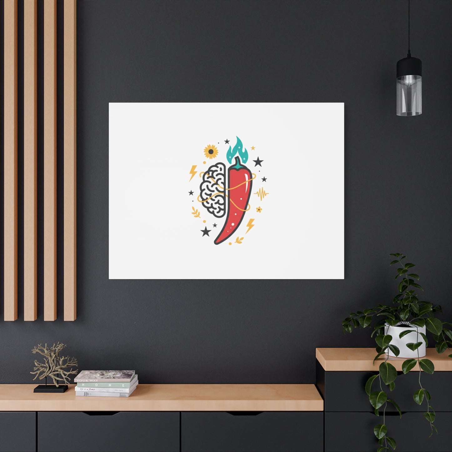 Neurodivergent Pride Brain & Chili Art Canvas | autism acceptance, autistic pride