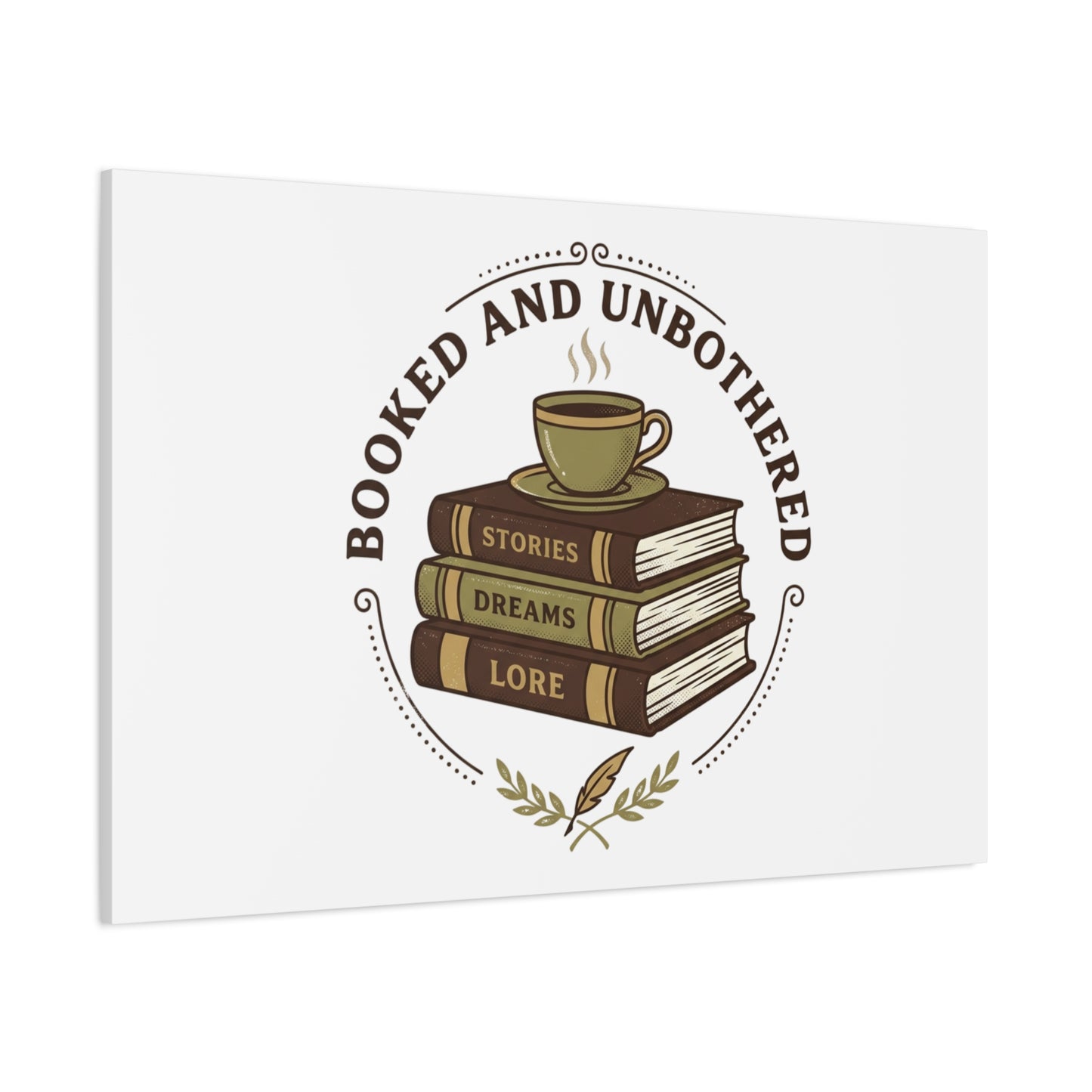Booked and Unbothered Canvas, Book Lover Decor | Cozy Reading, Dark Academia