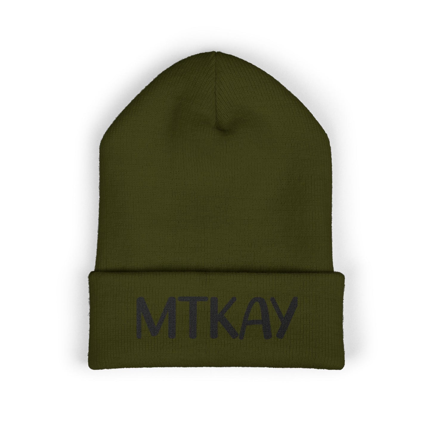 MTKAY Embroidered Cuffed Beanie — Classic Knit Winter Hat