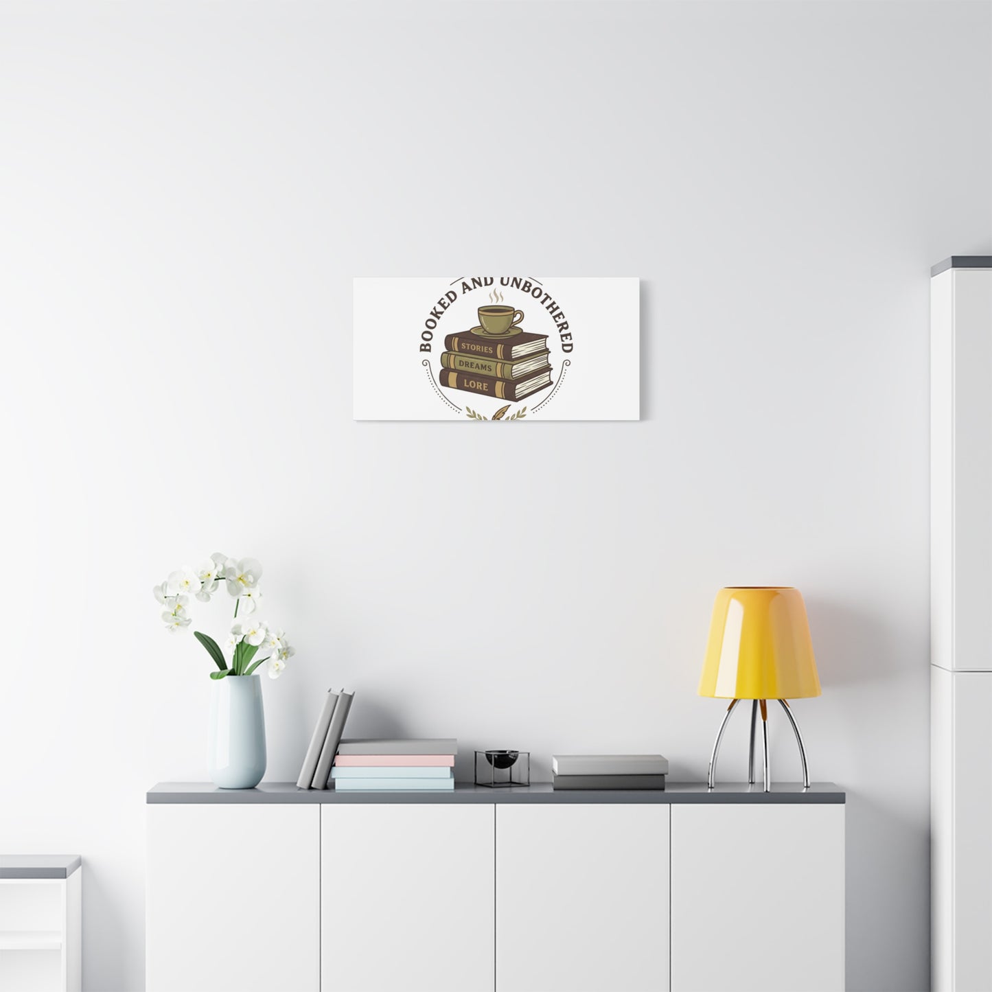 Booked and Unbothered Canvas, Book Lover Decor | Cozy Reading, Dark Academia