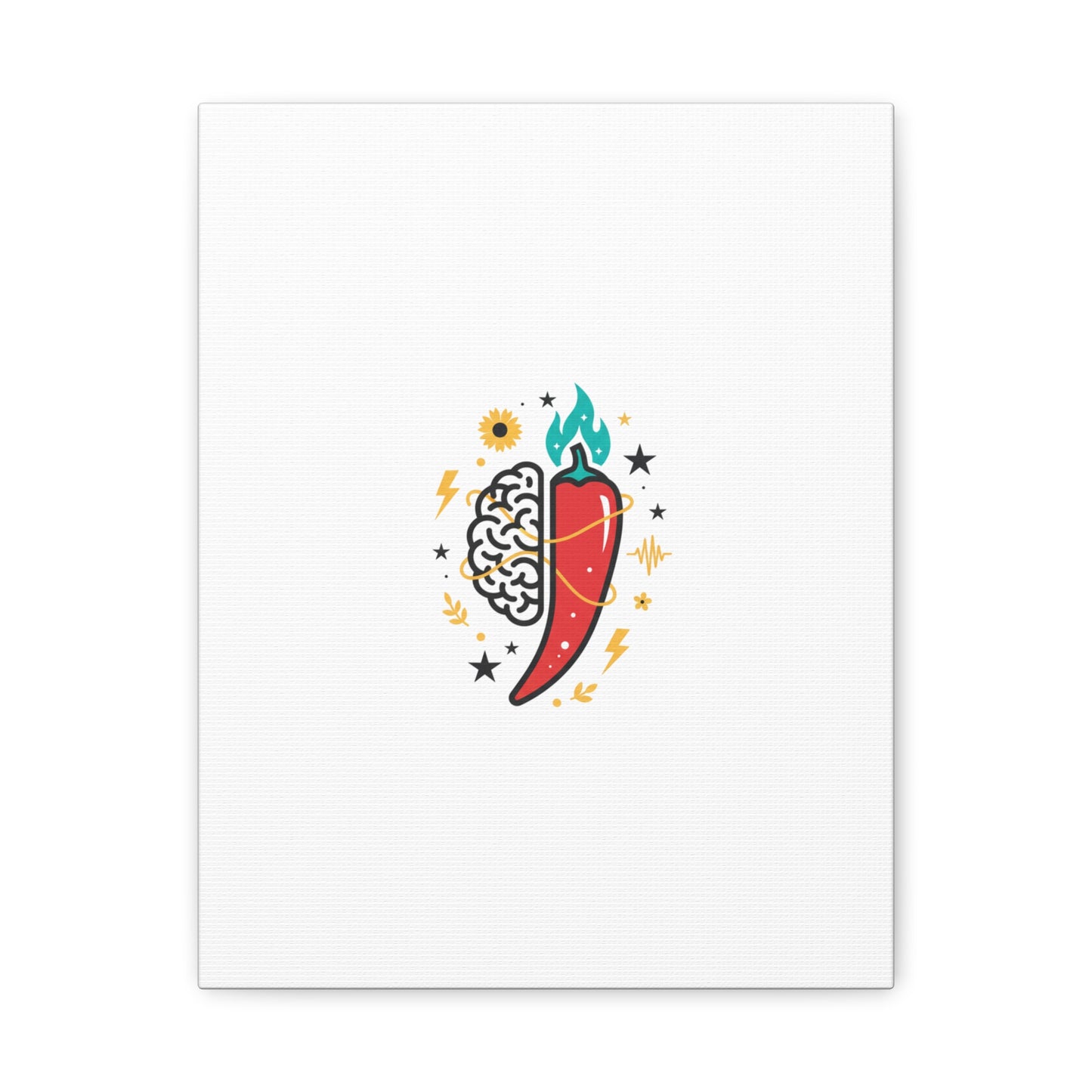 Neurodivergent Pride Brain & Chili Art Canvas | autism acceptance, autistic pride