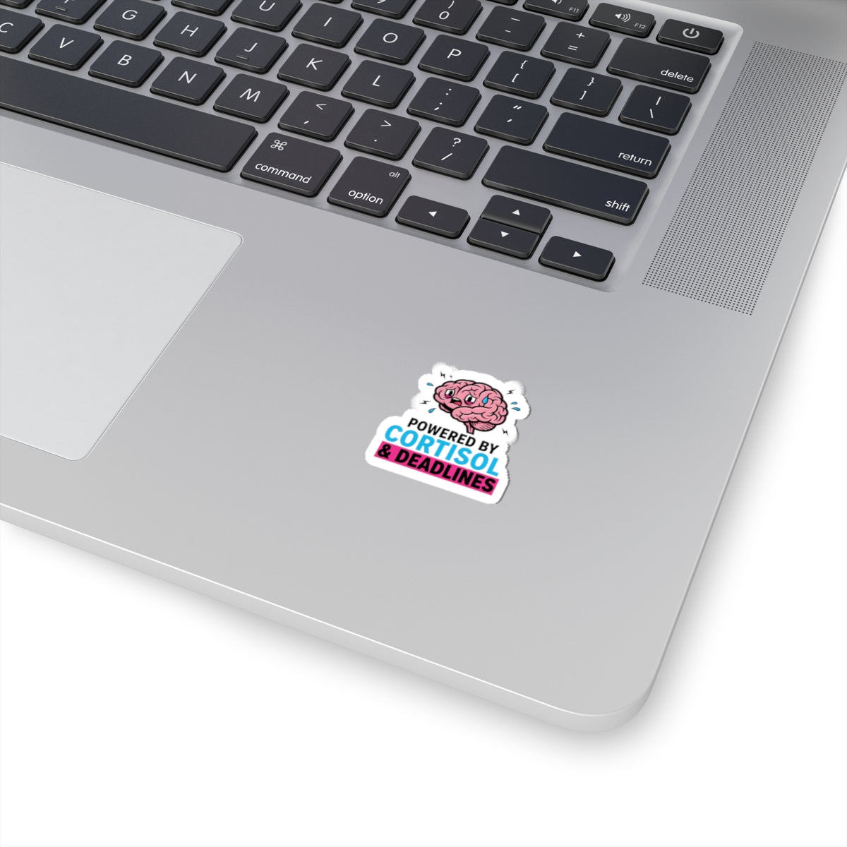 Powered by Cortisol Sticker | stress meme, burnout humor