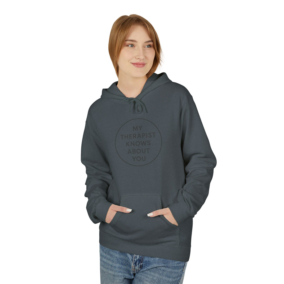 Therapist Knows About You Hoodie — Minimalist Circle Graphic Mental Health Support Pullover