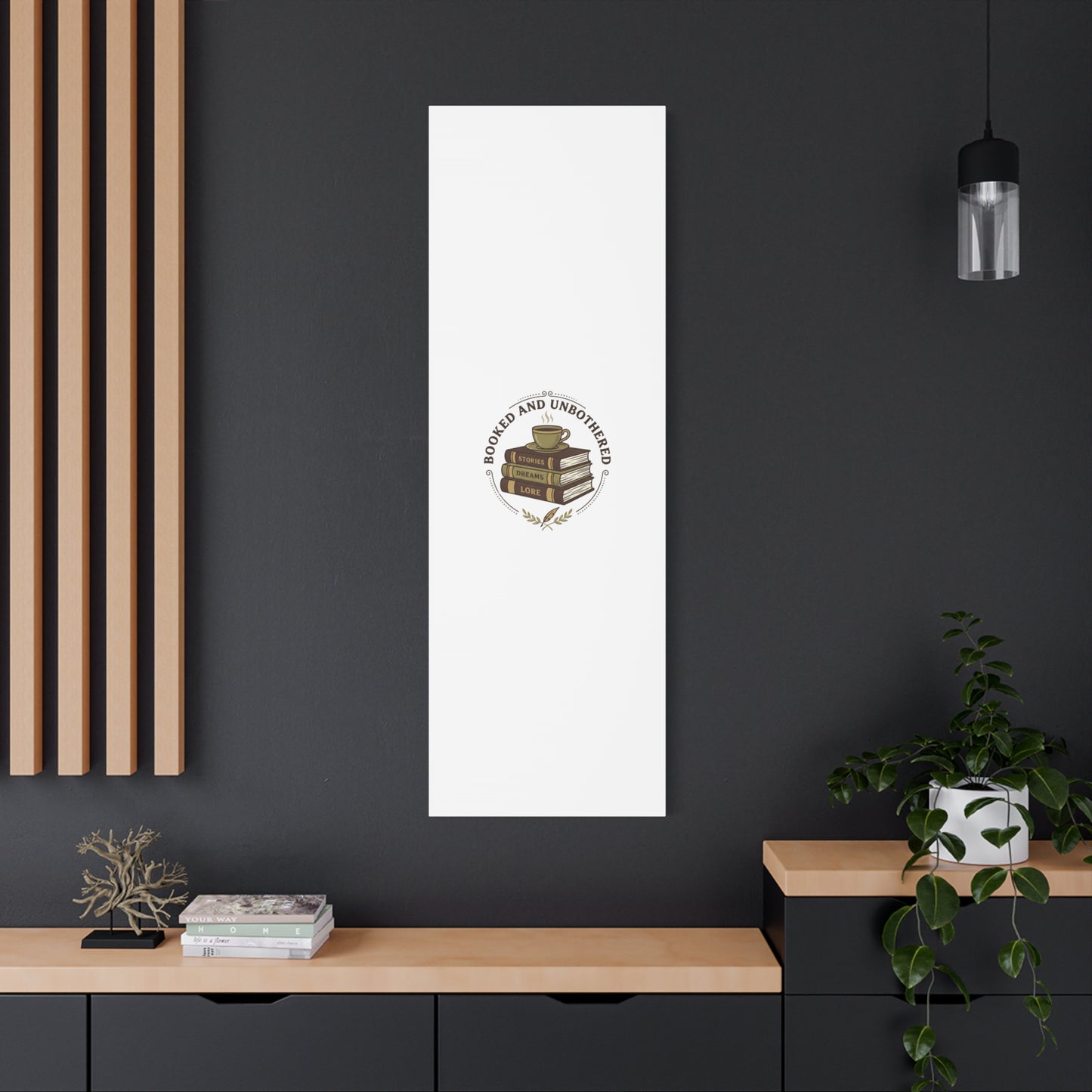Booked and Unbothered Canvas, Book Lover Decor | Cozy Reading, Dark Academia