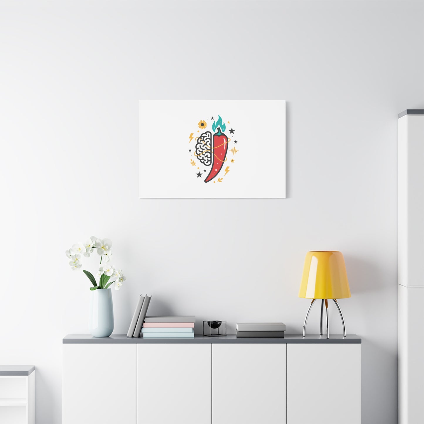 Neurodivergent Pride Brain & Chili Art Canvas | autism acceptance, autistic pride