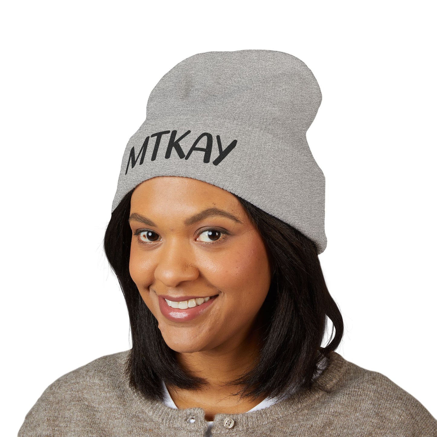 MTKAY Embroidered Cuffed Beanie — Classic Knit Winter Hat