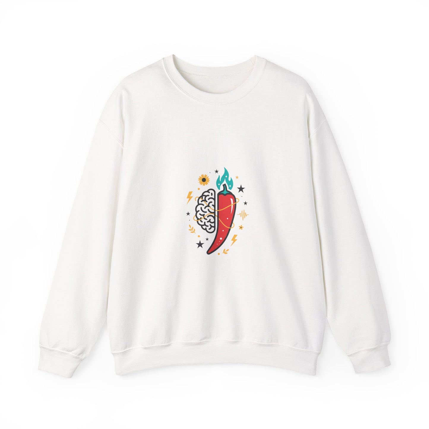 Spicy Brain Illustration Sweatshirt | neurodiversity, autistic pride