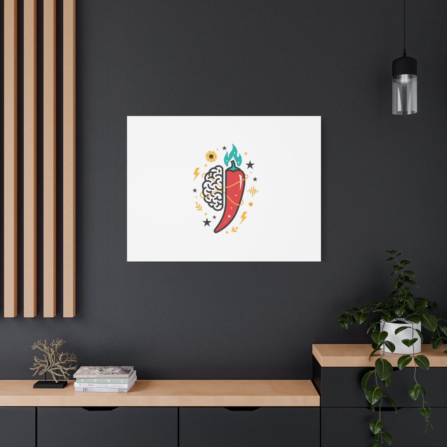 Neurodivergent Pride Brain & Chili Art Canvas | autism acceptance, autistic pride