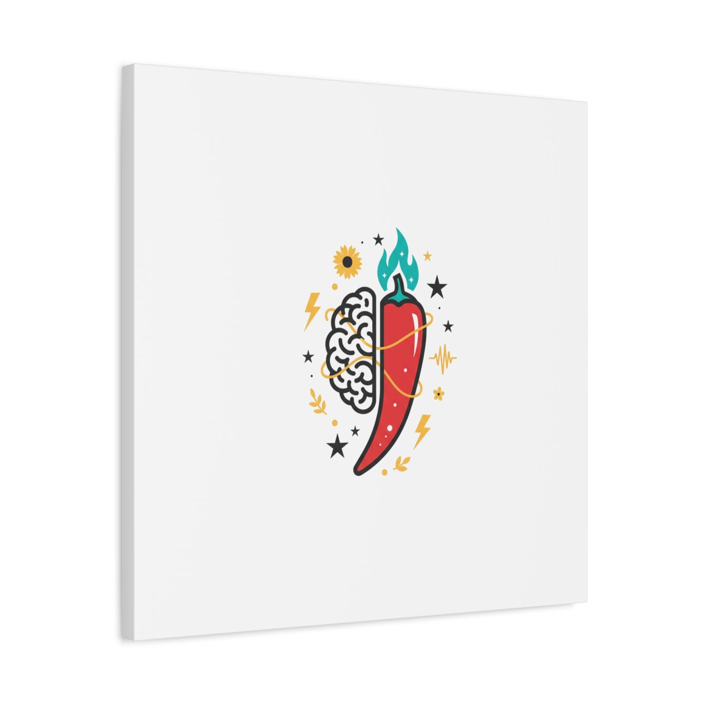 Neurodivergent Pride Brain & Chili Art Canvas | autism acceptance, autistic pride