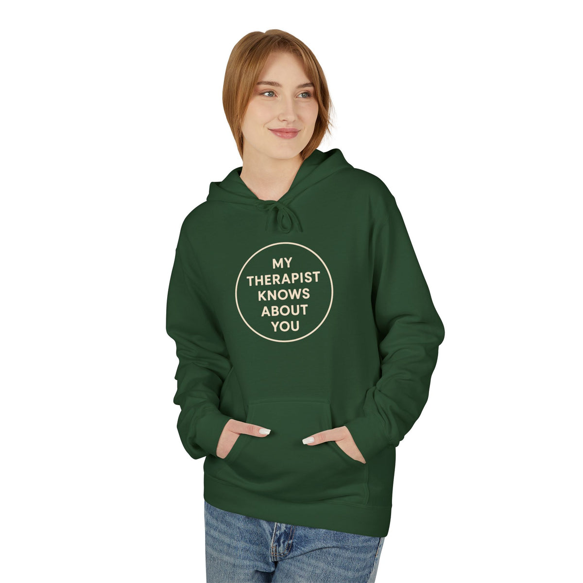 Therapist Knows About You Hoodie — Minimalist Circle Graphic Mental Health Support Pullover