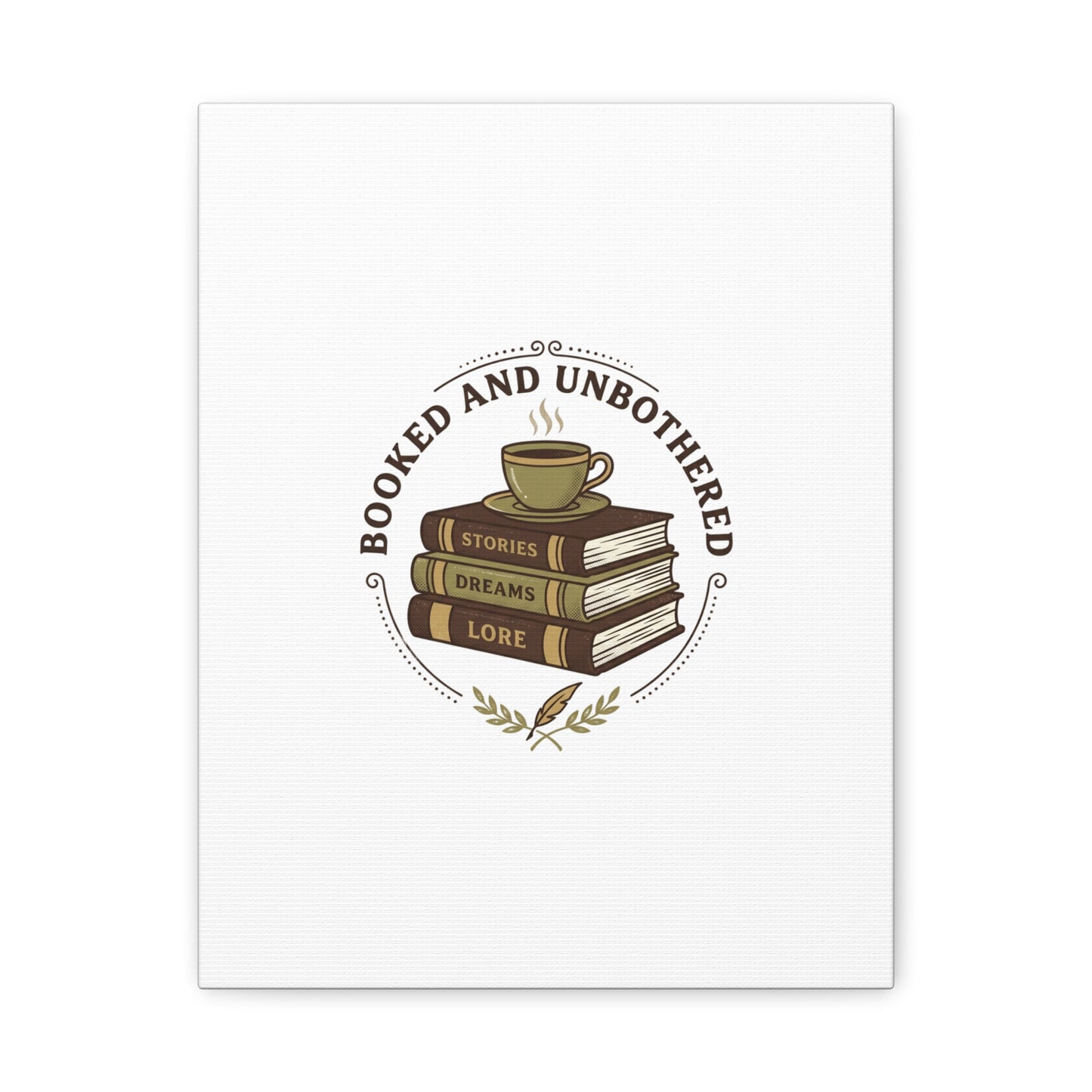 Booked and Unbothered Canvas, Book Lover Decor | Cozy Reading, Dark Academia
