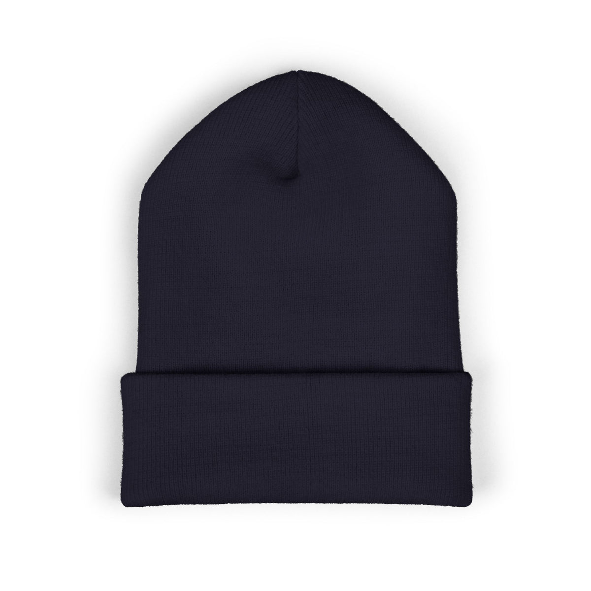 Embroidered Cuffed Beanie — “My Therapist Knows About You” Minimal Knit Hat