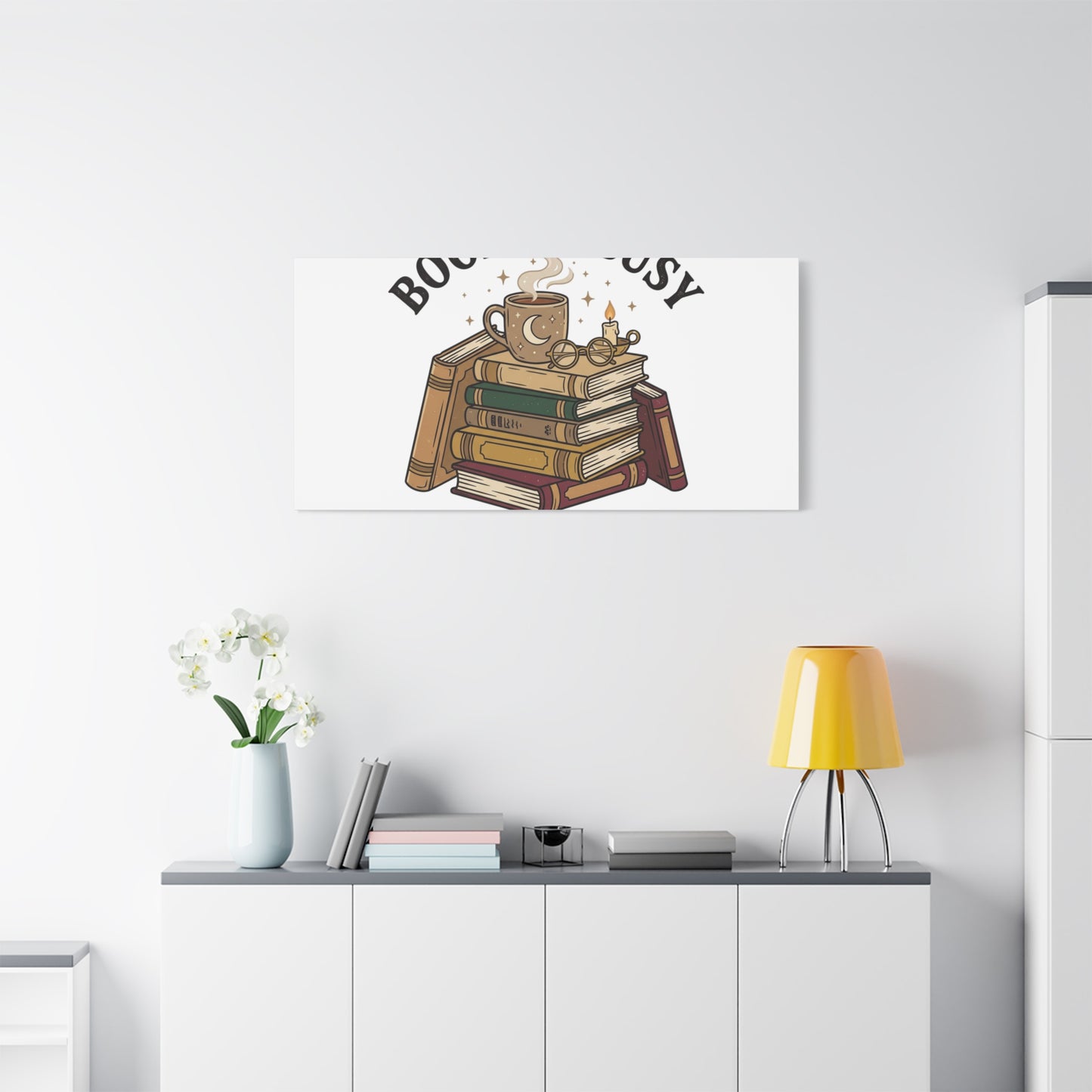 Booked, Busy and Introverting Canvas | Book Lover, Cozy Reader Decor