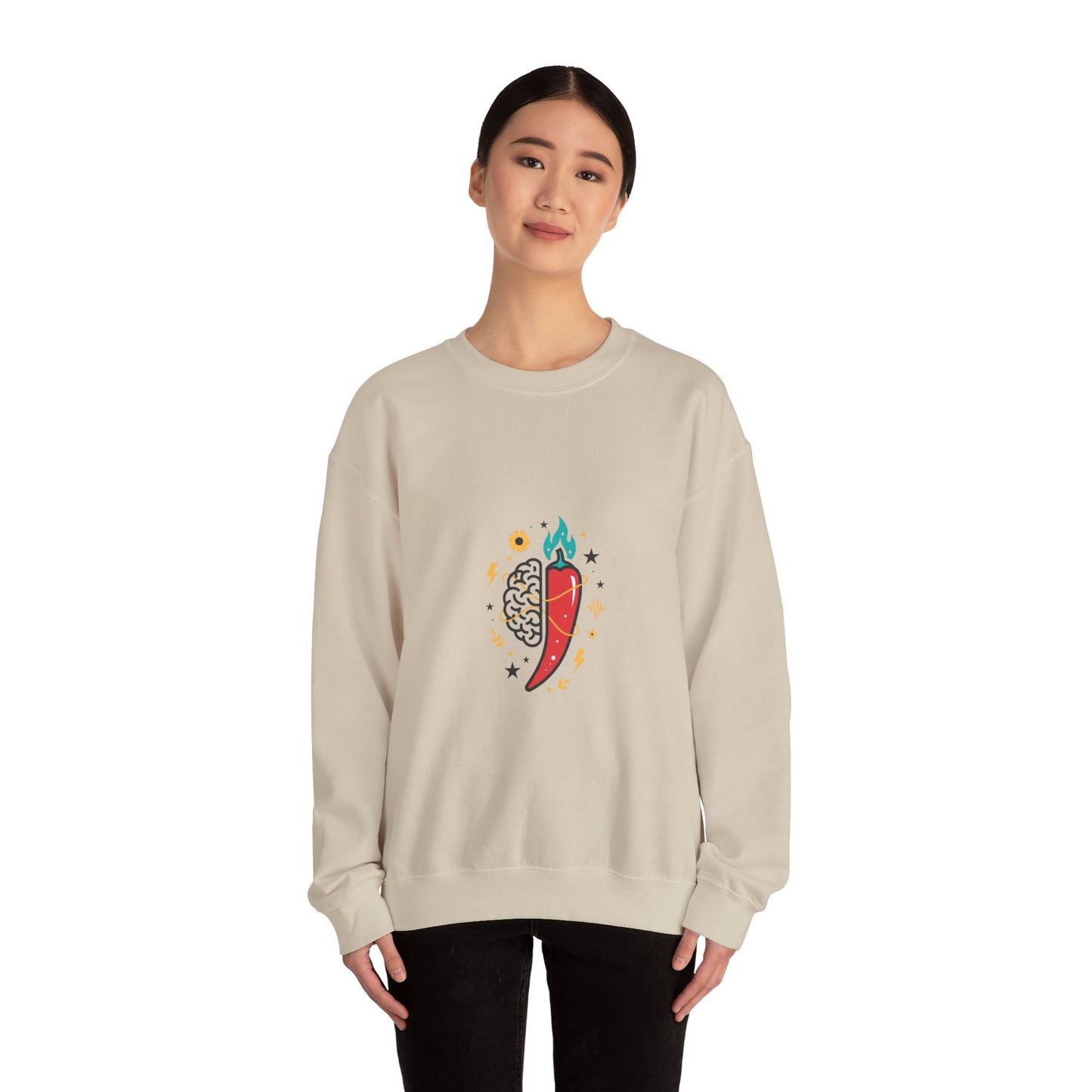 Spicy Brain Illustration Sweatshirt | neurodiversity, autistic pride