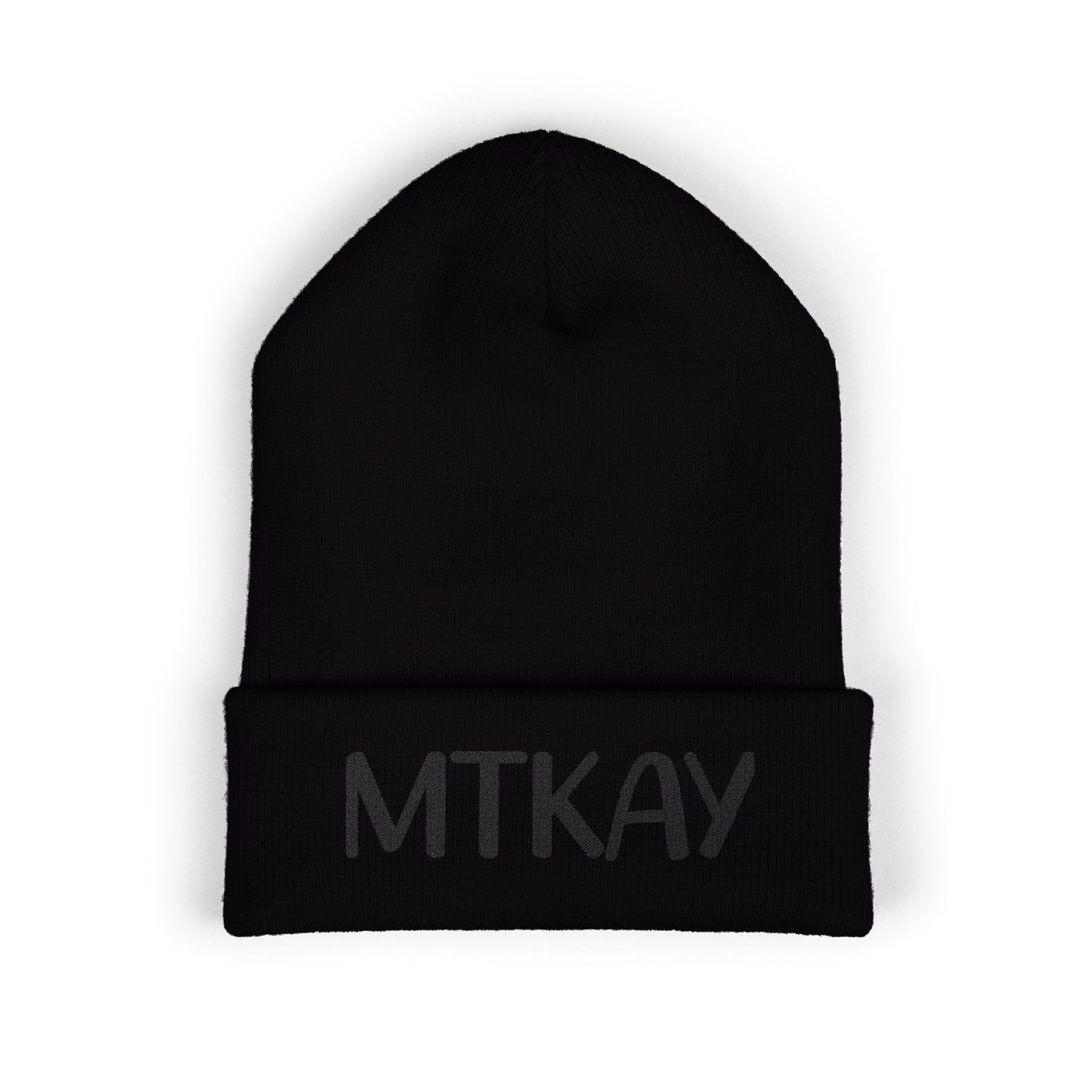 MTKAY Embroidered Cuffed Beanie — Classic Knit Winter Hat