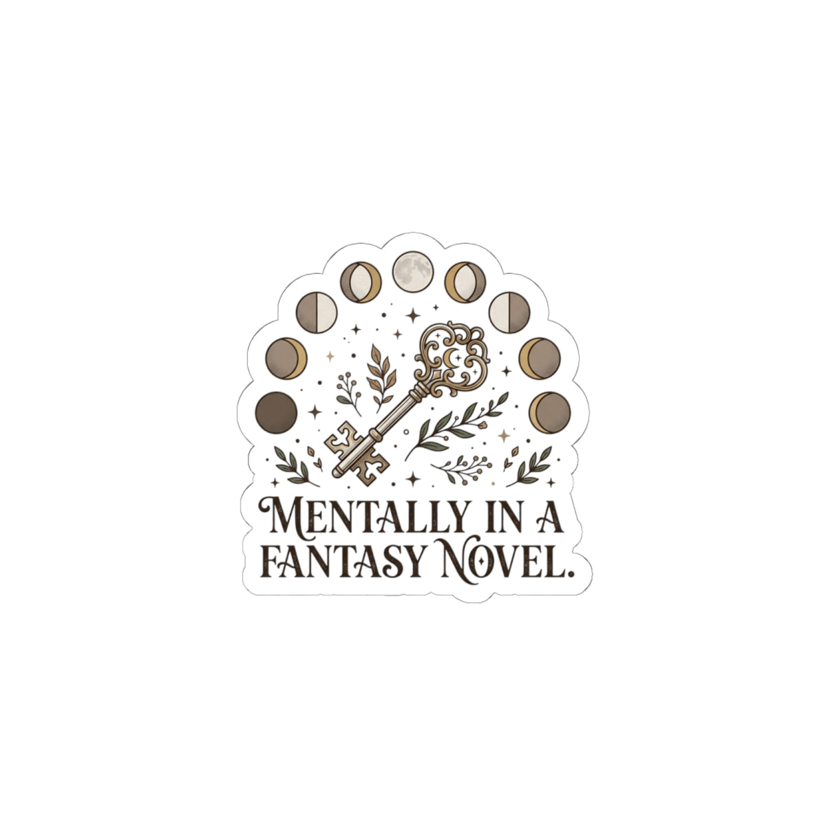 Mentally in a Fantasy Novel Kiss-Cut Stickers | Book Lover, Dark Academia
