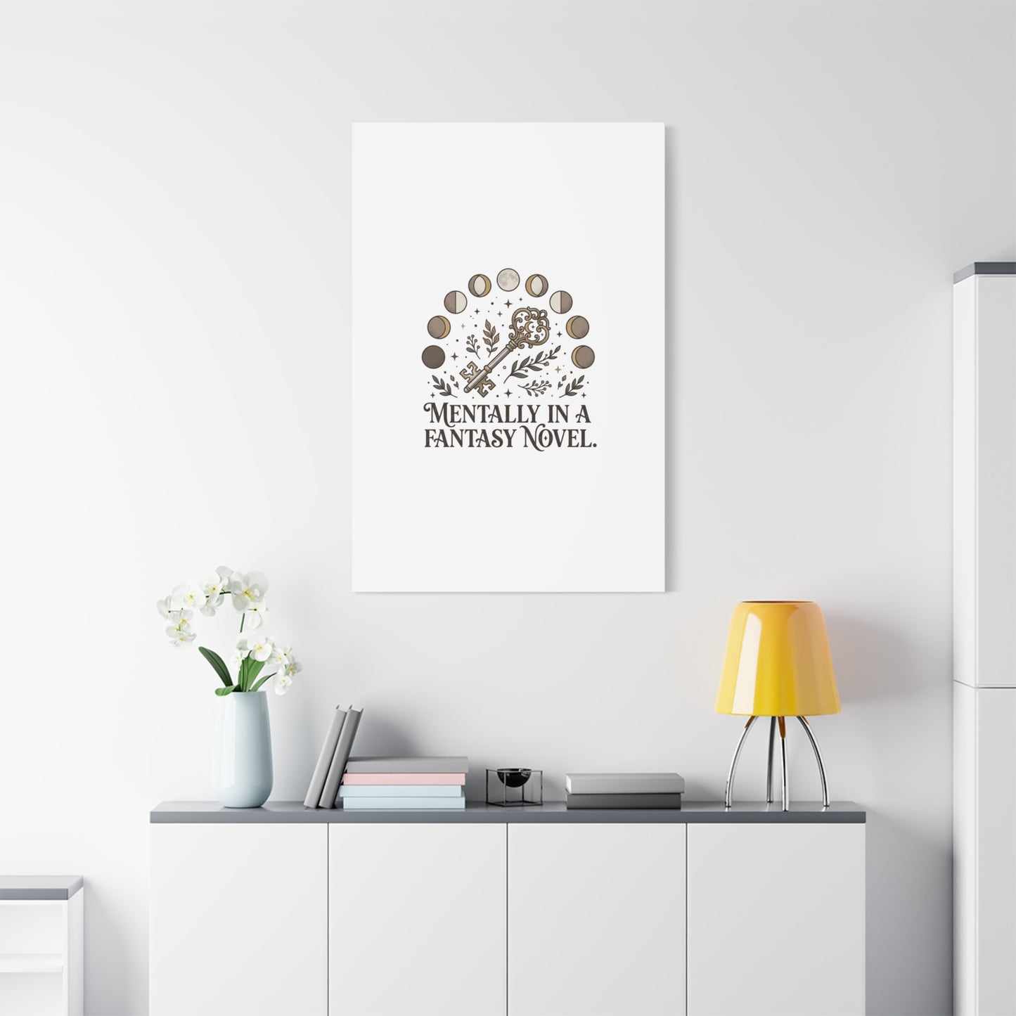 Mentally in a Fantasy Novel Canvas | Book Lover, Dark Academia Print