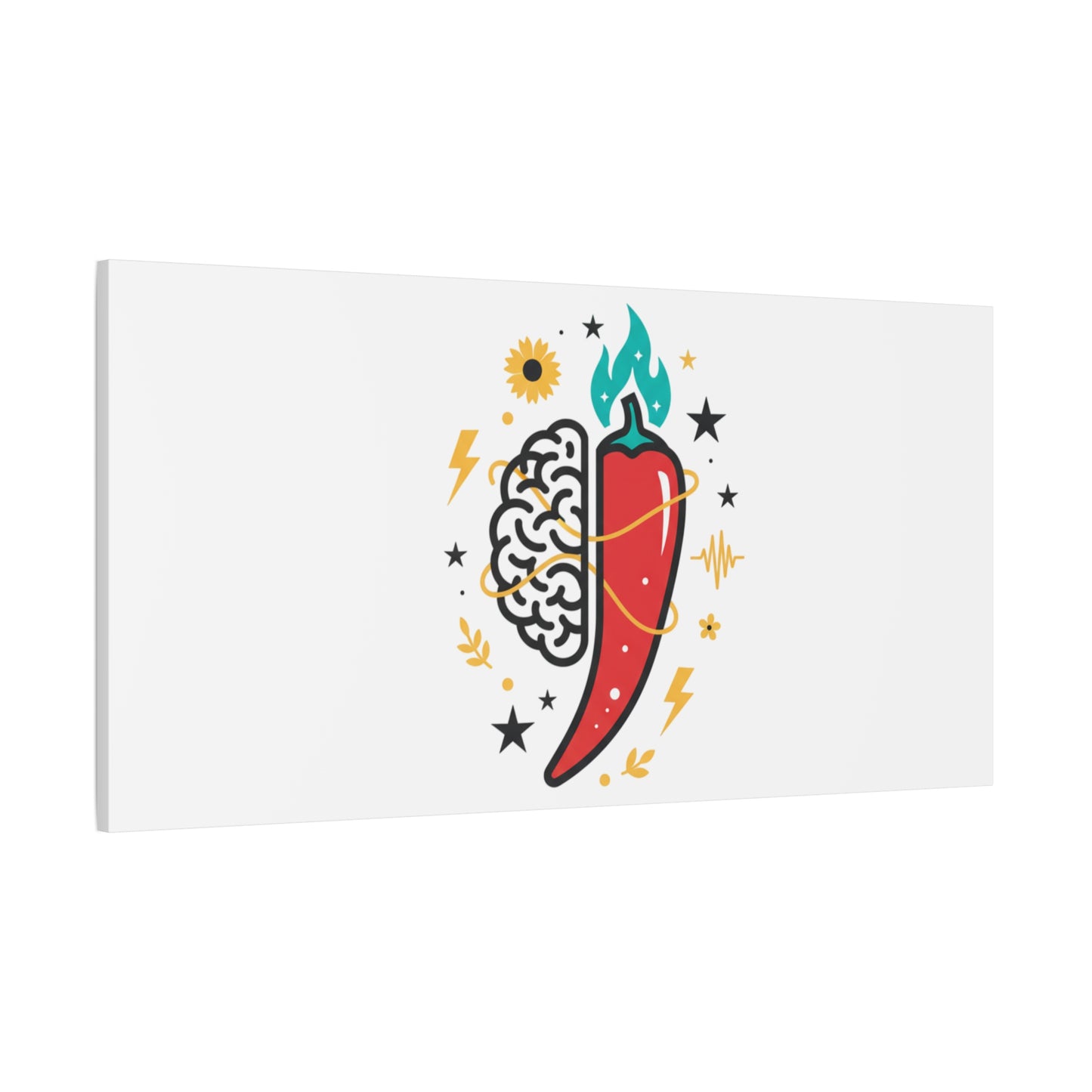 Neurodivergent Pride Brain & Chili Art Canvas | autism acceptance, autistic pride