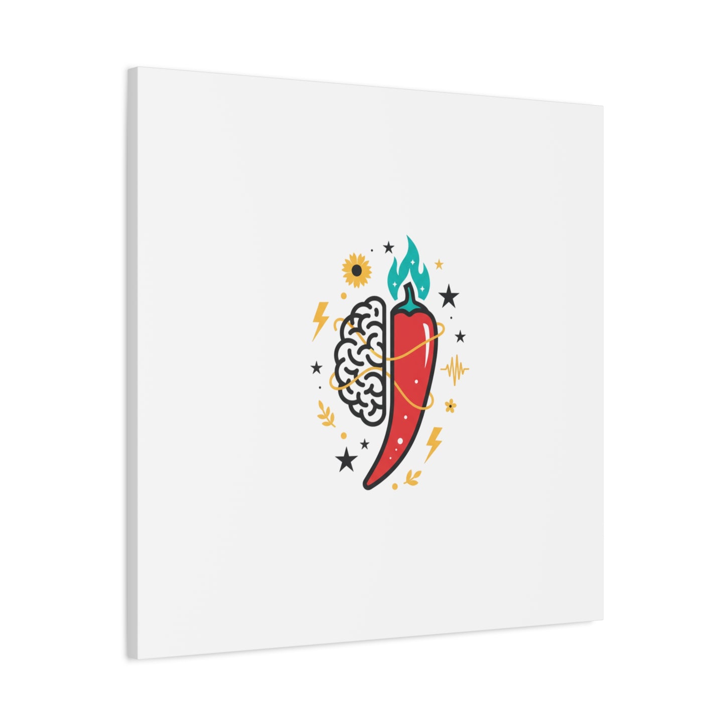 Neurodivergent Pride Brain & Chili Art Canvas | autism acceptance, autistic pride