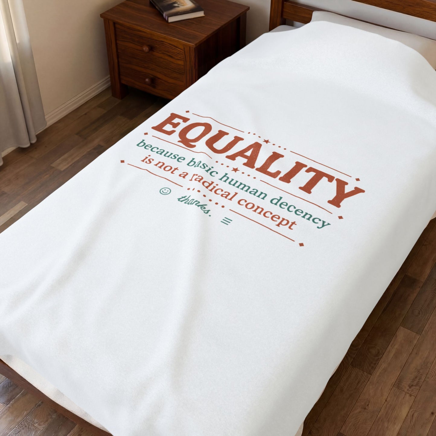 Equality slogan Velveteen Plush Blanket | IWD typography, feminist empowerment