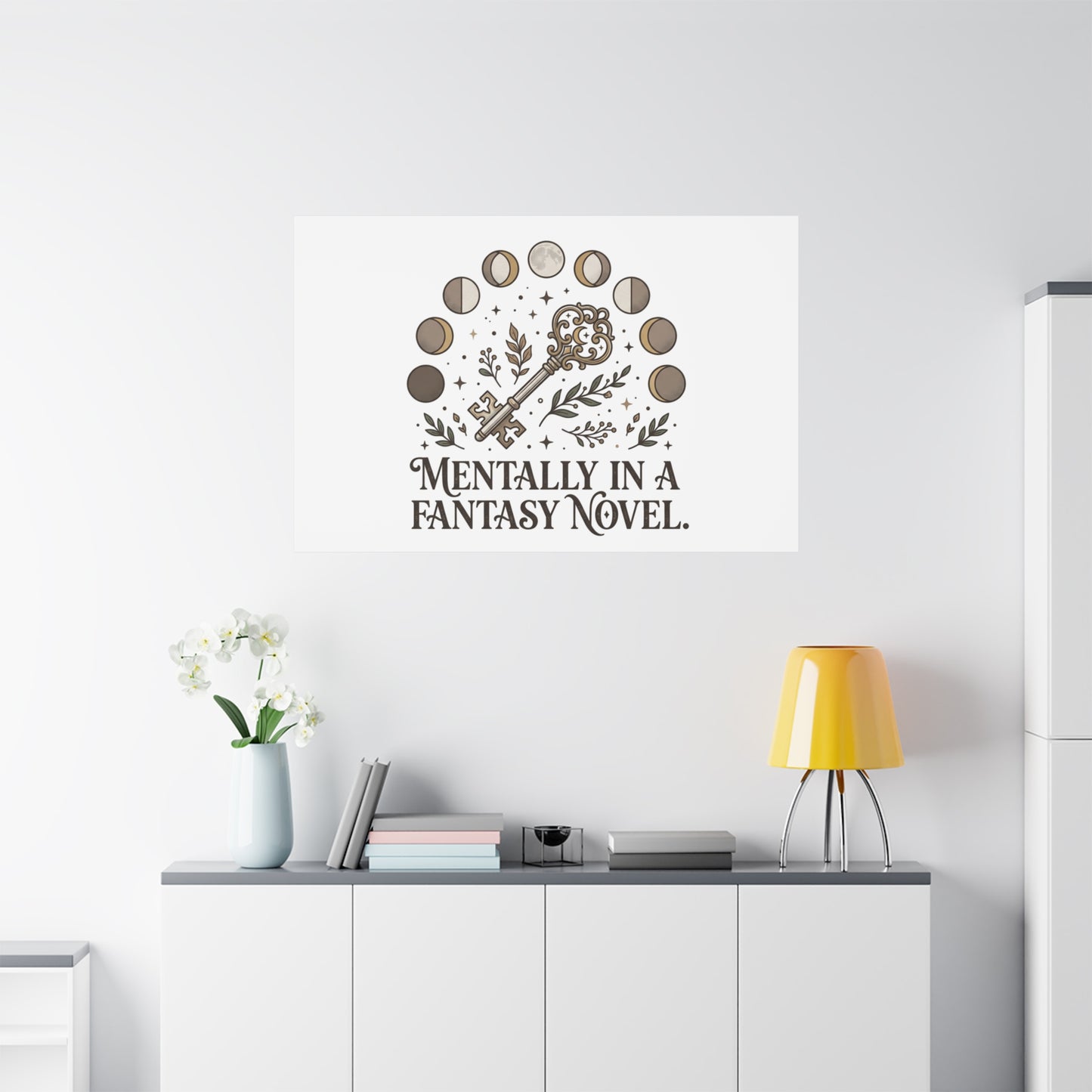 Mentally in a Fantasy Novel Canvas | Book Lover, Dark Academia Print