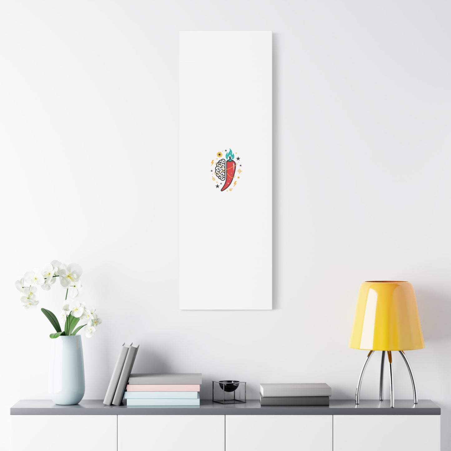 Neurodivergent Pride Brain & Chili Art Canvas | autism acceptance, autistic pride