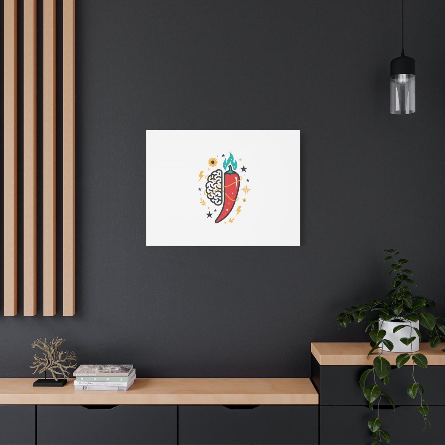 Neurodivergent Pride Brain & Chili Art Canvas | autism acceptance, autistic pride