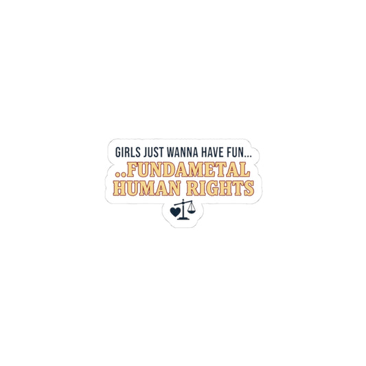 Fundamental Human Rights Kiss-Cut Stickers | IWD feminist slogan, equality design