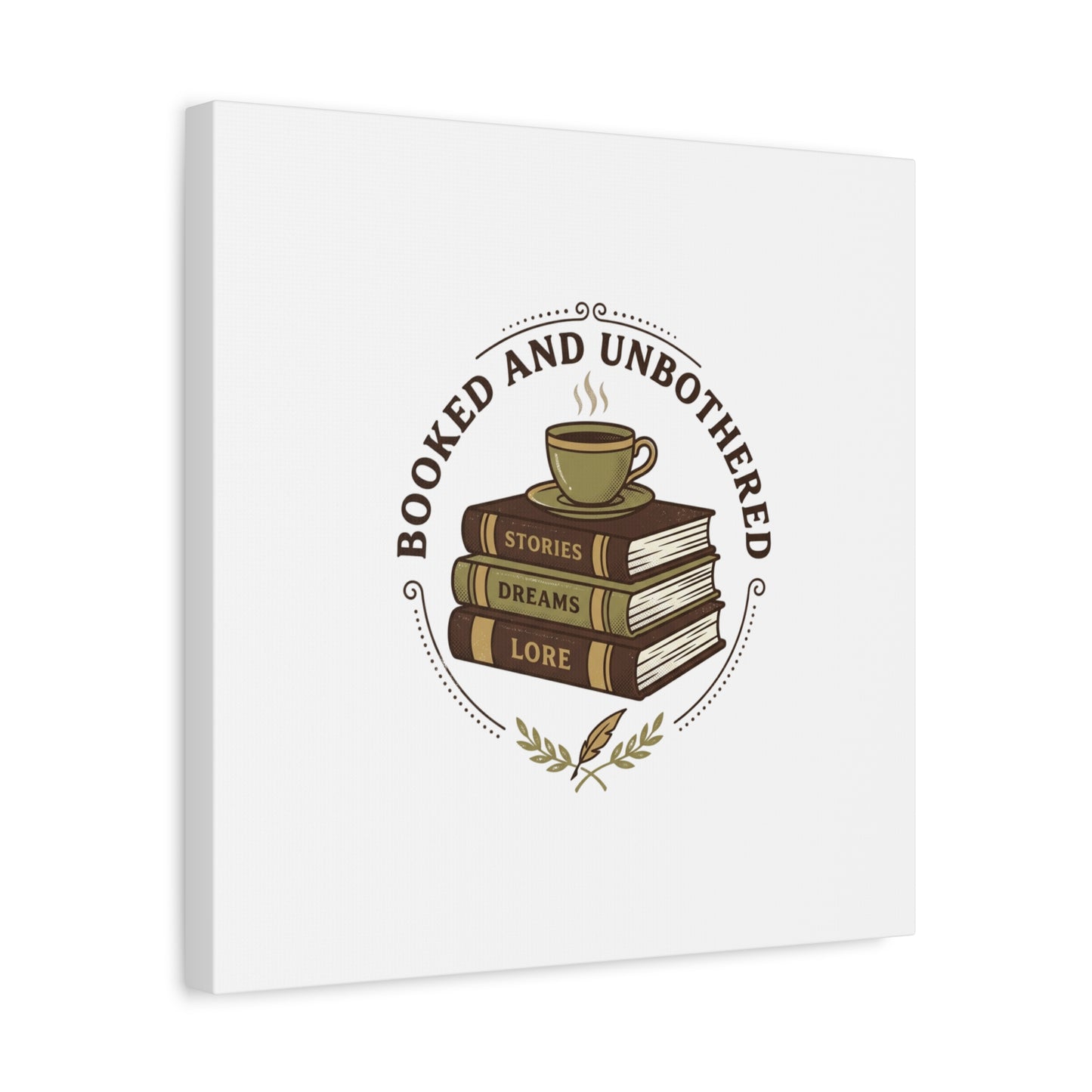 Booked and Unbothered Canvas, Book Lover Decor | Cozy Reading, Dark Academia