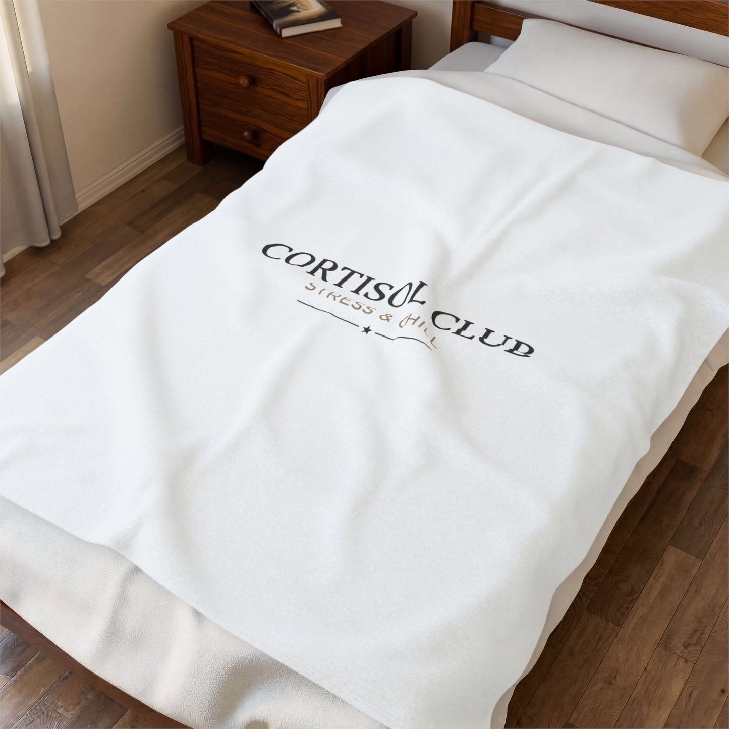 Cortisol Club Text Plush Blanket | stress meme, burnout humor