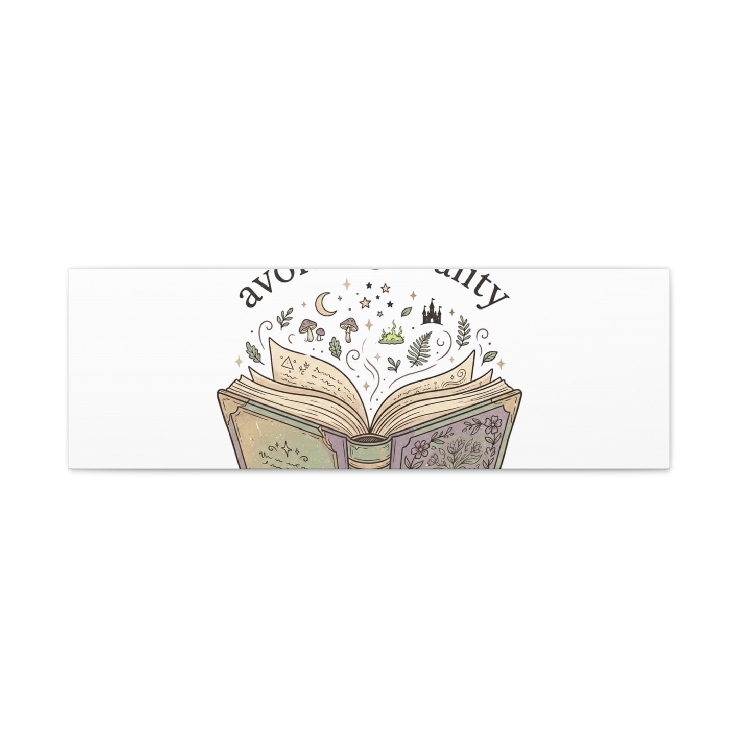 Current Status Avoiding Reality Canvas | Book Lover, Cozy Reader, Dark Academia