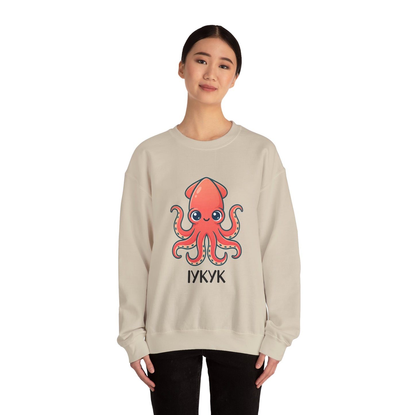 Cute Red Squid Crewneck Sweatshirt | book lover, cozy reader