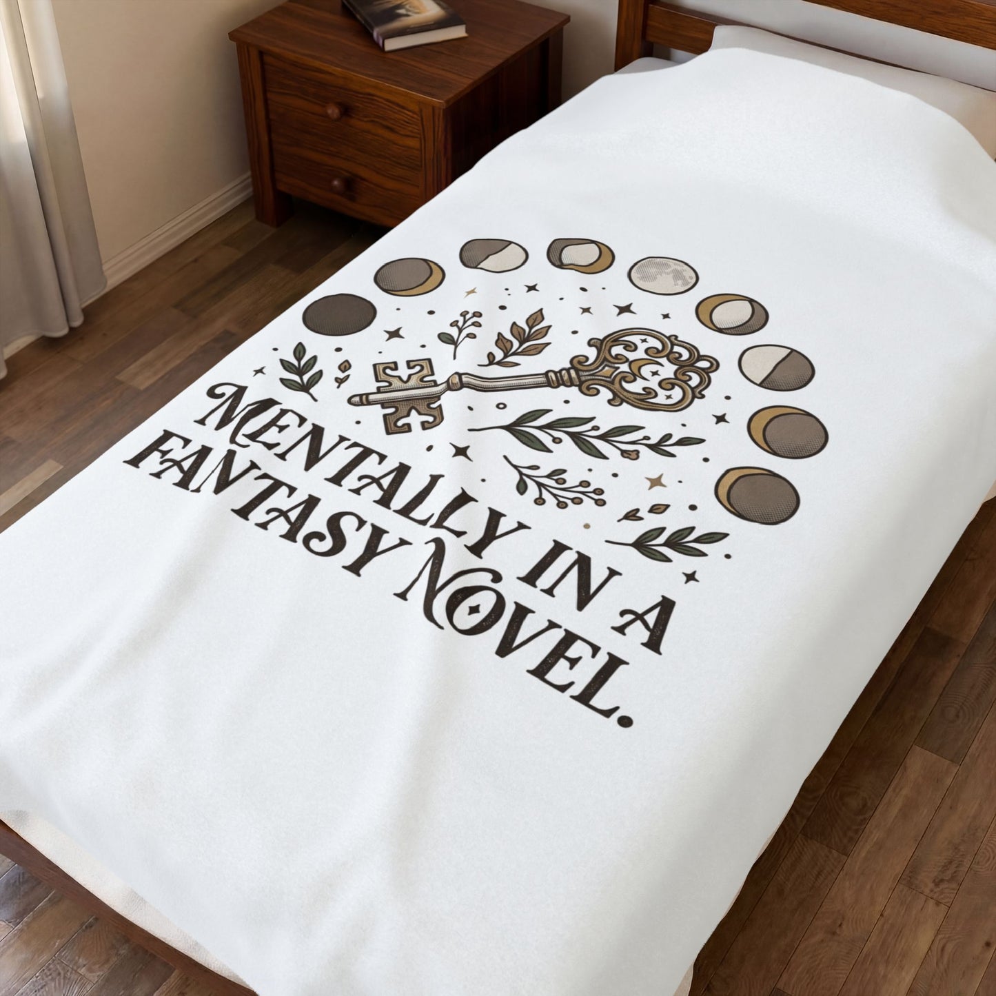 Mentally in a Fantasy Novel Velveteen Plush Blanket | Book Lover, Cozy Reader