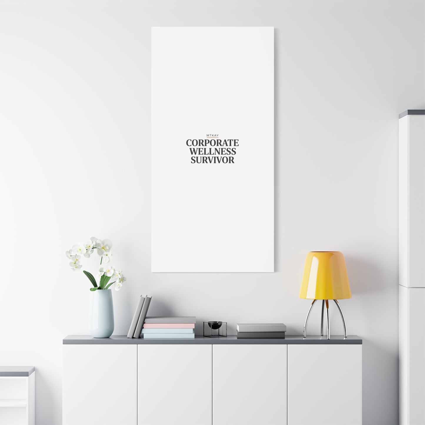Corporate Wellness Survivor Canvas | cortisol shirt, stress meme, burnout humor