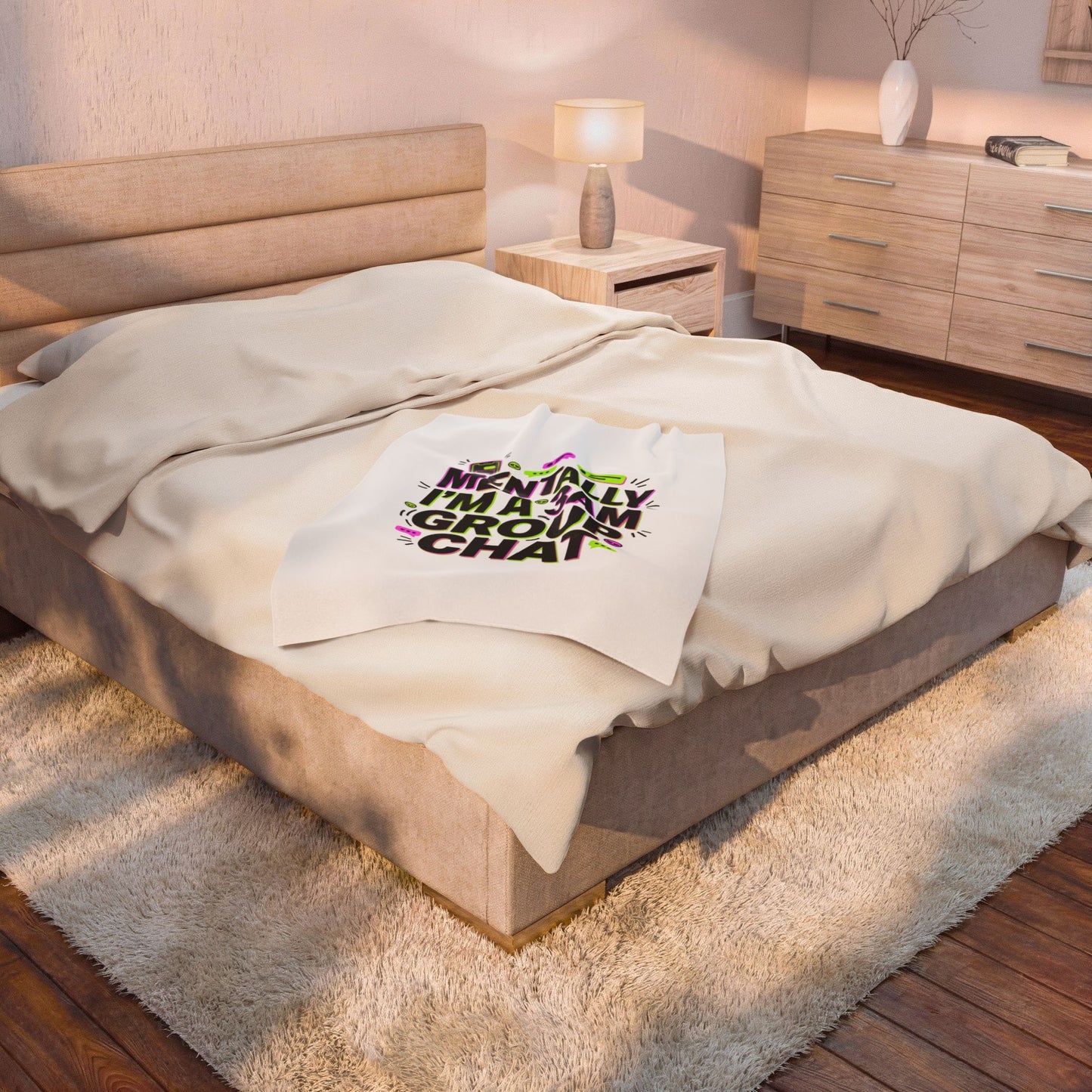 Mentally I'm a 3AM Group Chat Velveteen Plush Blanket | meme‑core, cringe‑core
