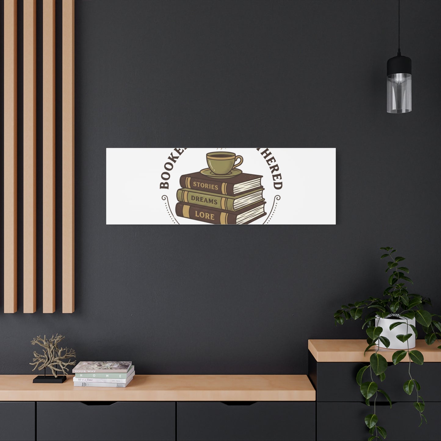 Booked and Unbothered Canvas, Book Lover Decor | Cozy Reading, Dark Academia