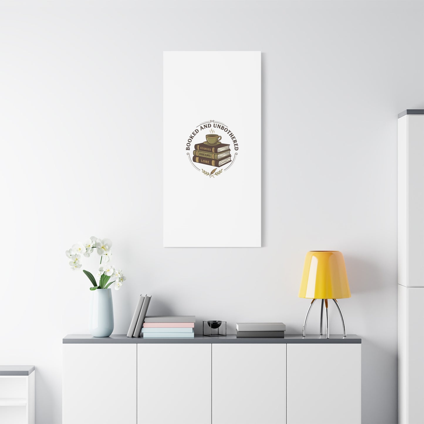 Booked and Unbothered Canvas, Book Lover Decor | Cozy Reading, Dark Academia