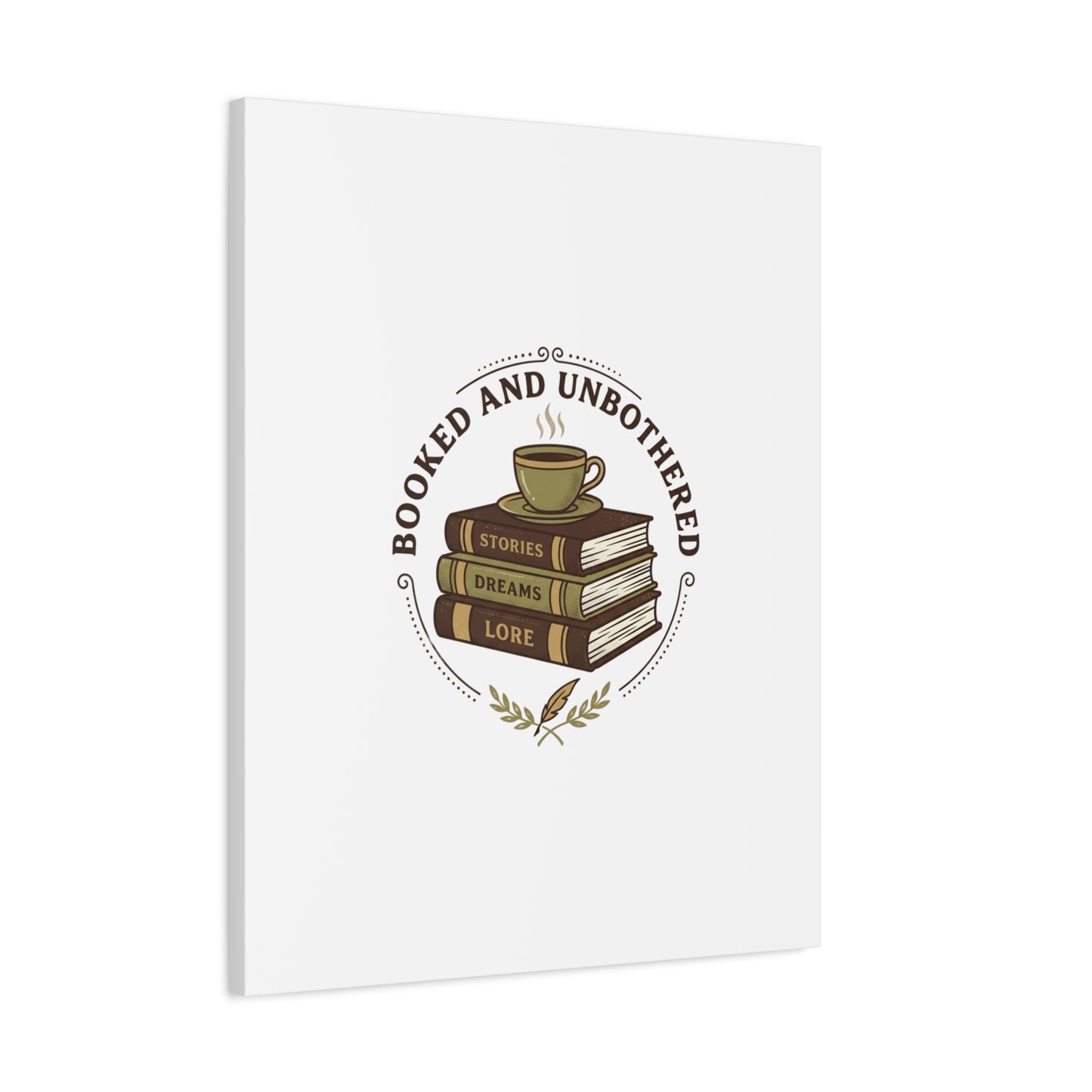 Booked and Unbothered Canvas, Book Lover Decor | Cozy Reading, Dark Academia