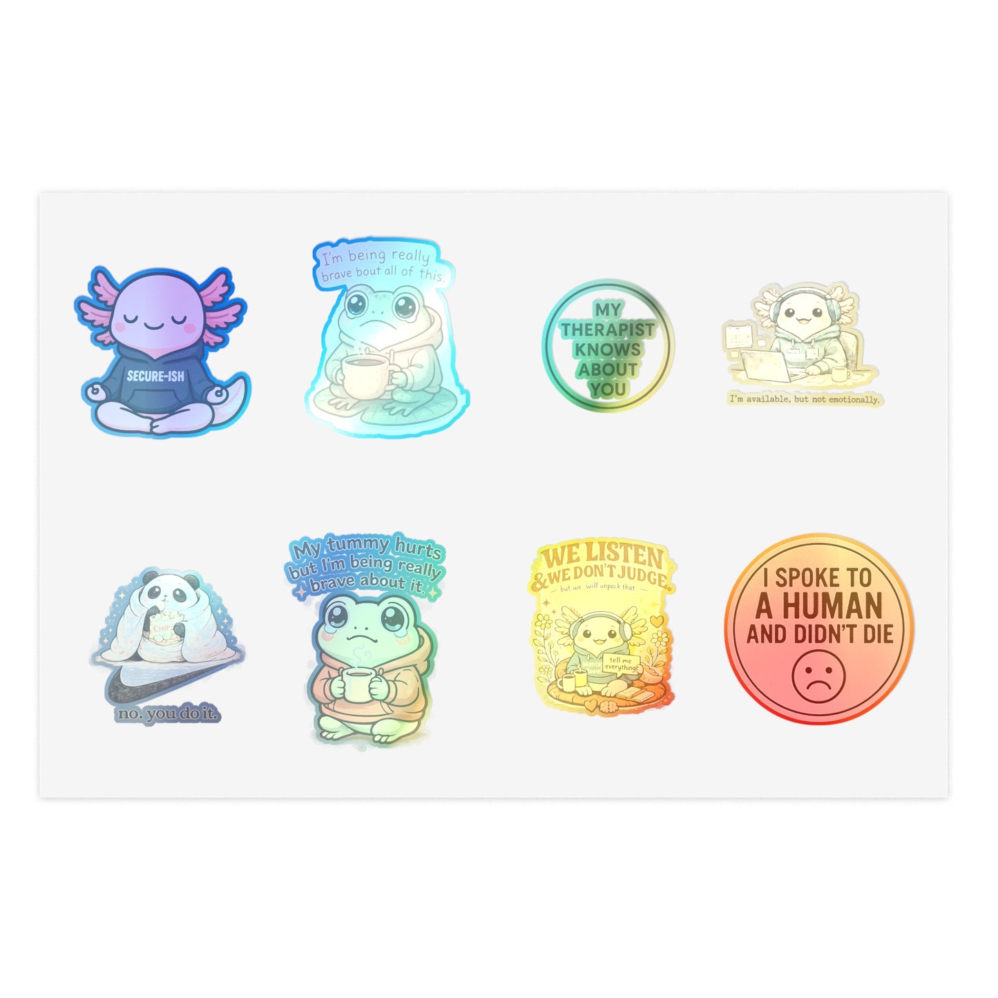 Coping Crew Sticker Sheet — Anxiety Support & Comfort Stickers