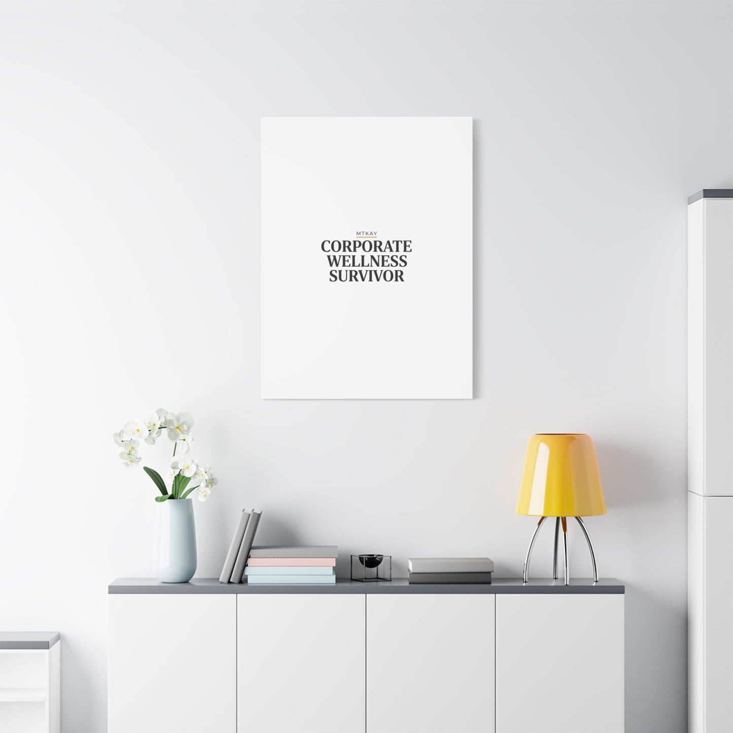 Corporate Wellness Survivor Canvas | cortisol shirt, stress meme, burnout humor