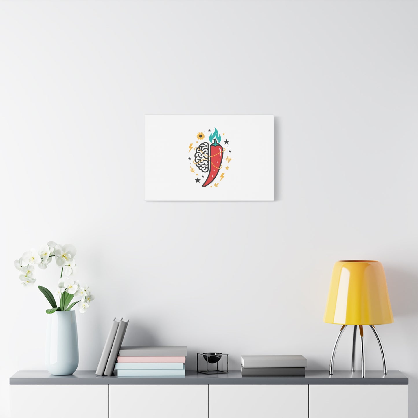 Neurodivergent Pride Brain & Chili Art Canvas | autism acceptance, autistic pride