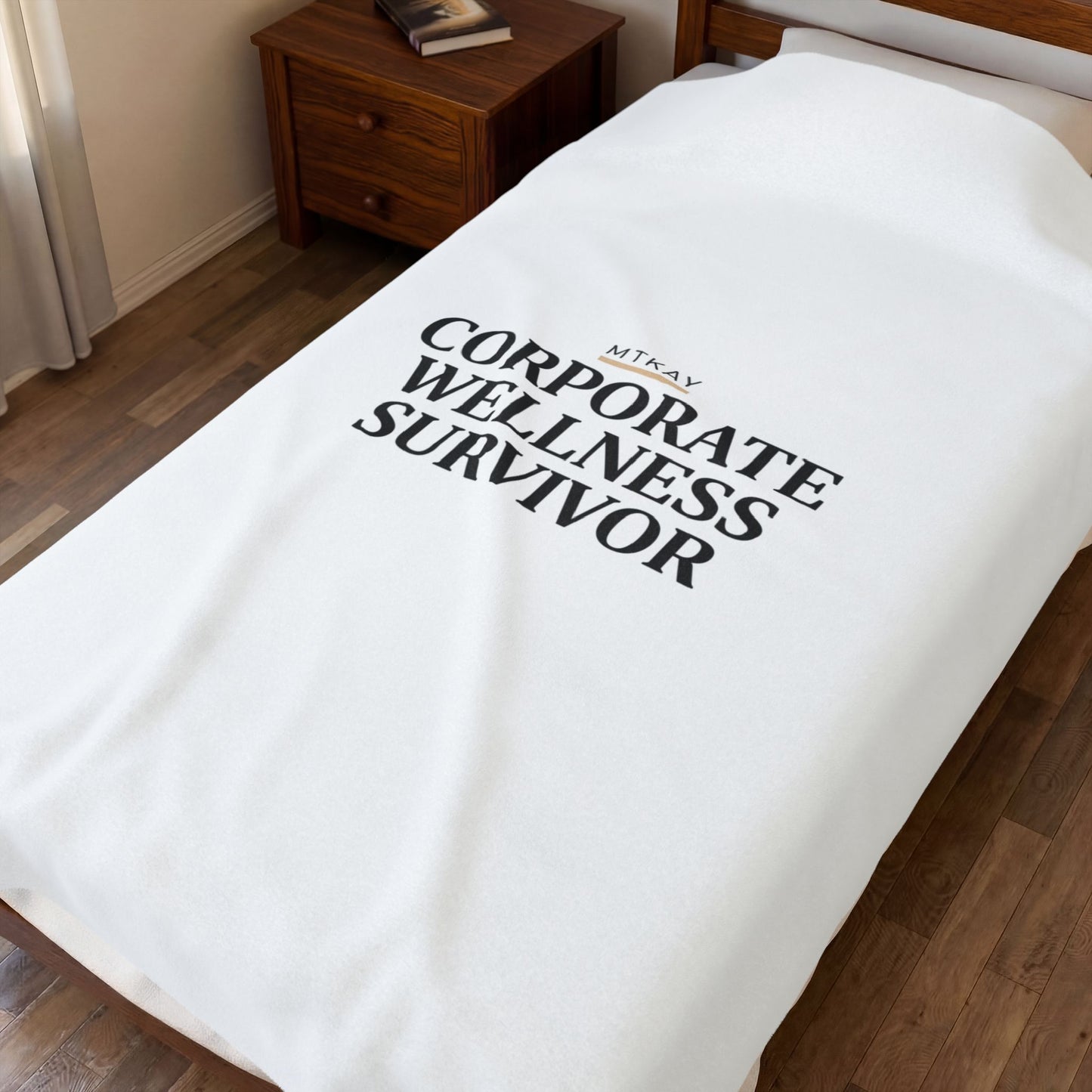 Corporate Wellness Survivor Velveteen Plush Blanket | stress meme, burnout humor
