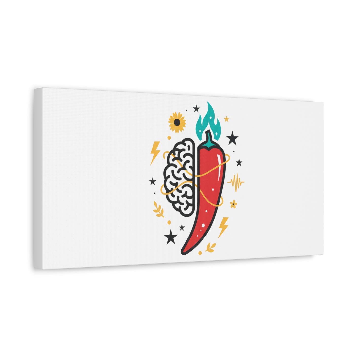 Neurodivergent Pride Brain & Chili Art Canvas | autism acceptance, autistic pride