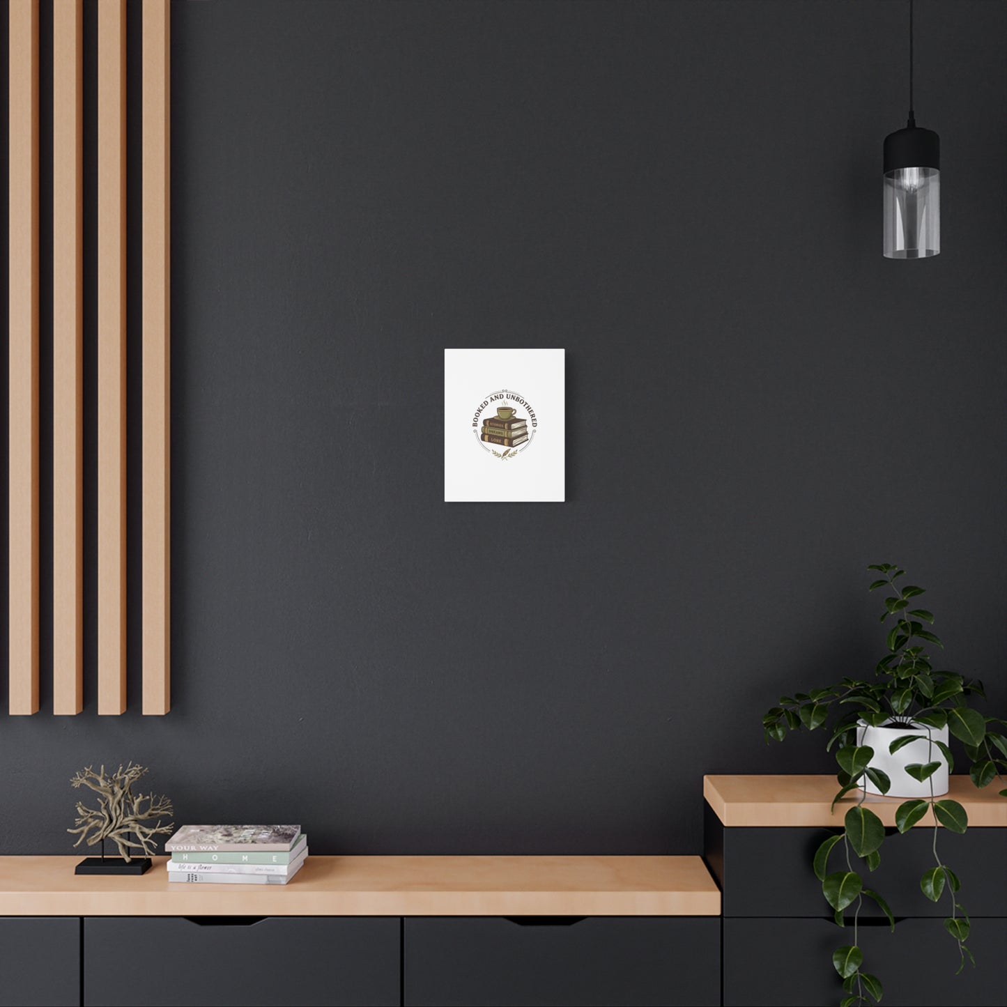 Booked and Unbothered Canvas, Book Lover Decor | Cozy Reading, Dark Academia