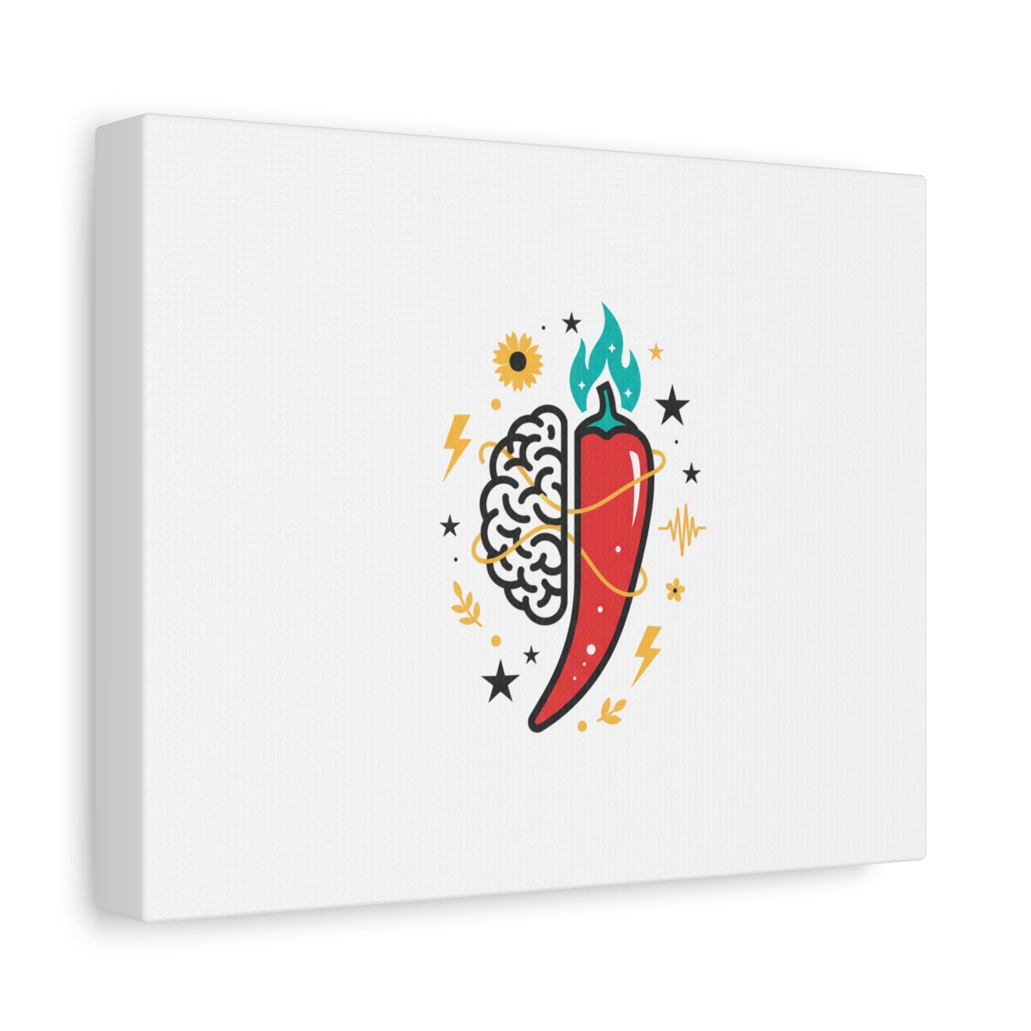 Neurodivergent Pride Brain & Chili Art Canvas | autism acceptance, autistic pride