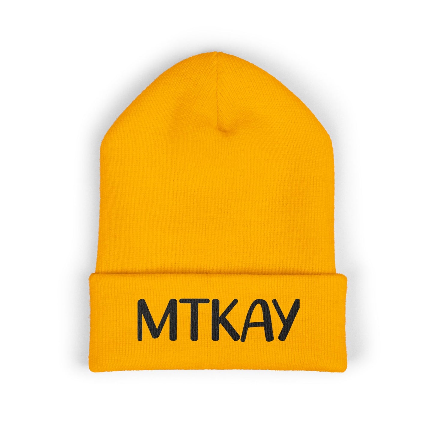 MTKAY Embroidered Cuffed Beanie — Classic Knit Winter Hat