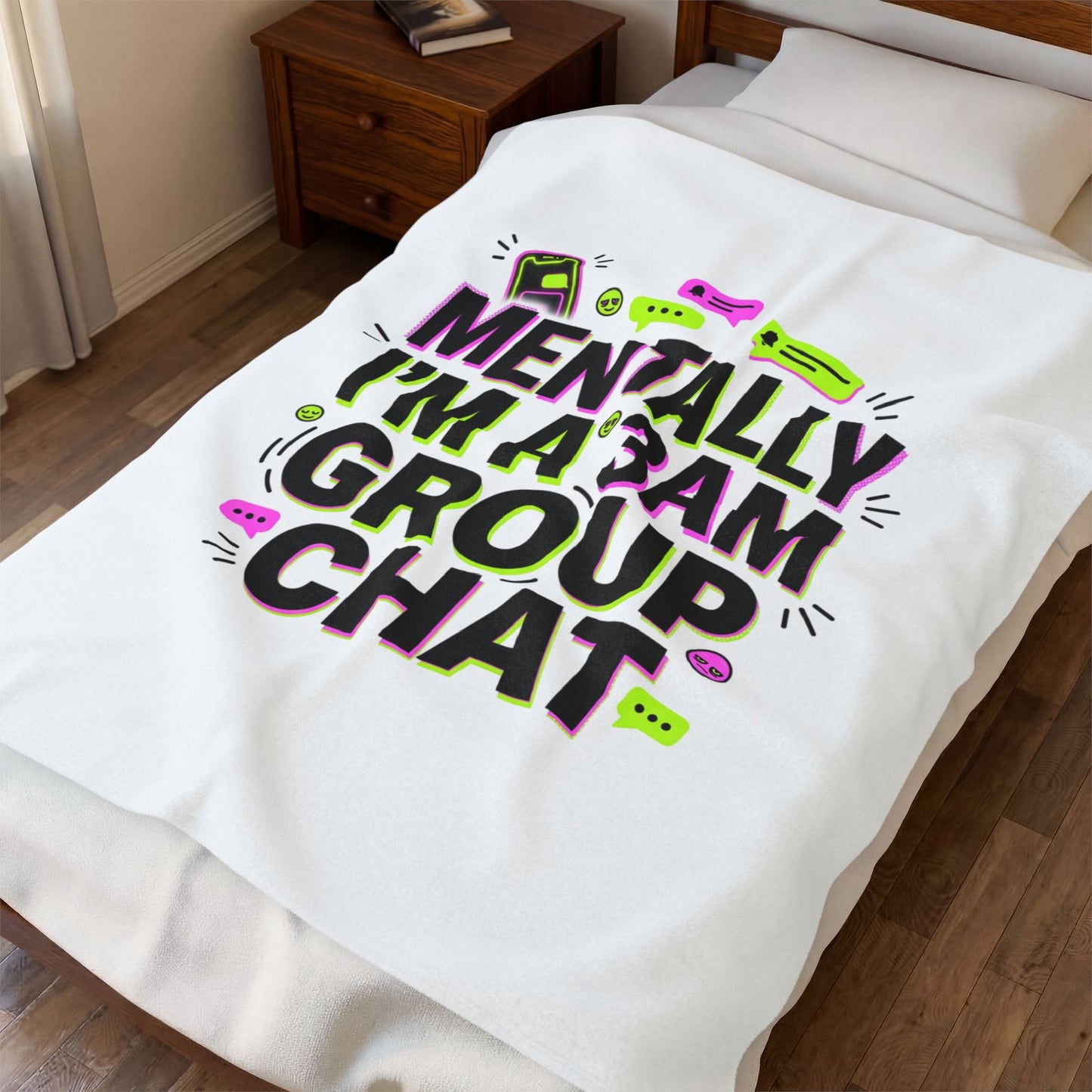 Mentally I'm a 3AM Group Chat Velveteen Plush Blanket | meme‑core, cringe‑core