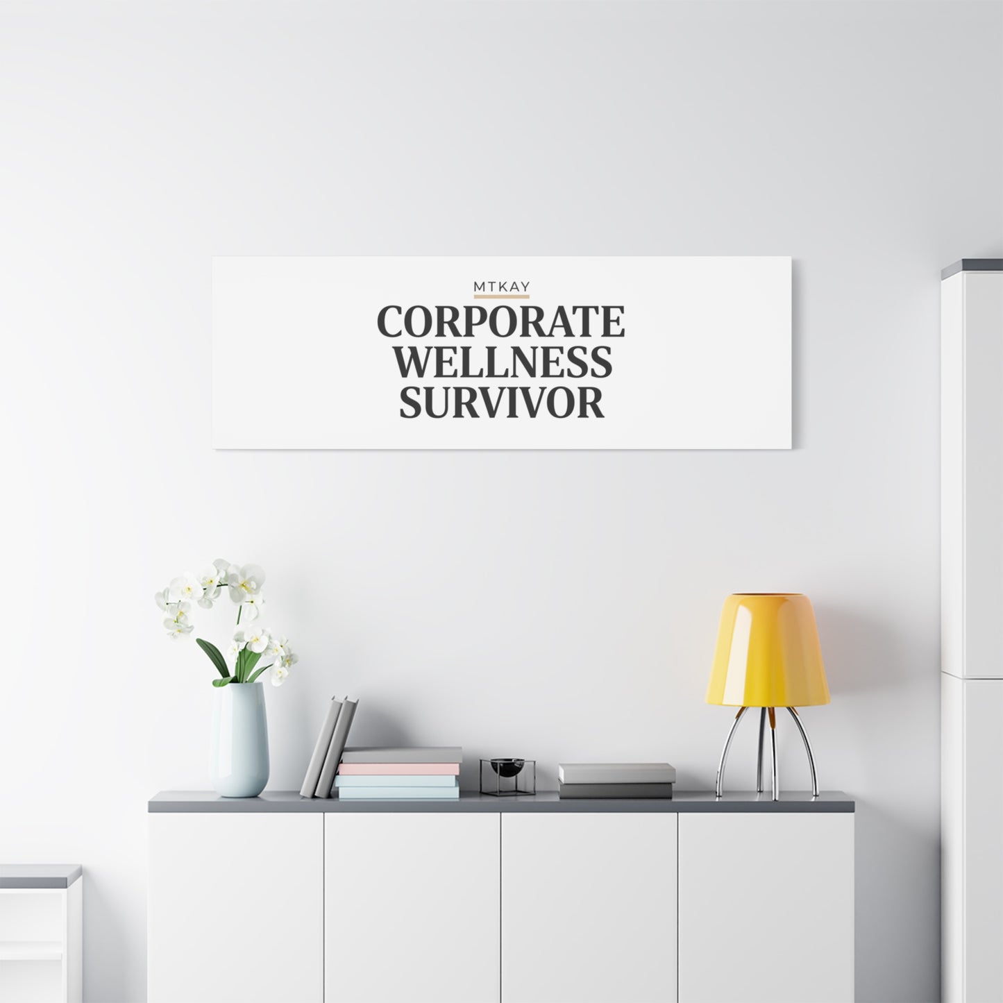 Corporate Wellness Survivor Canvas | cortisol shirt, stress meme, burnout humor