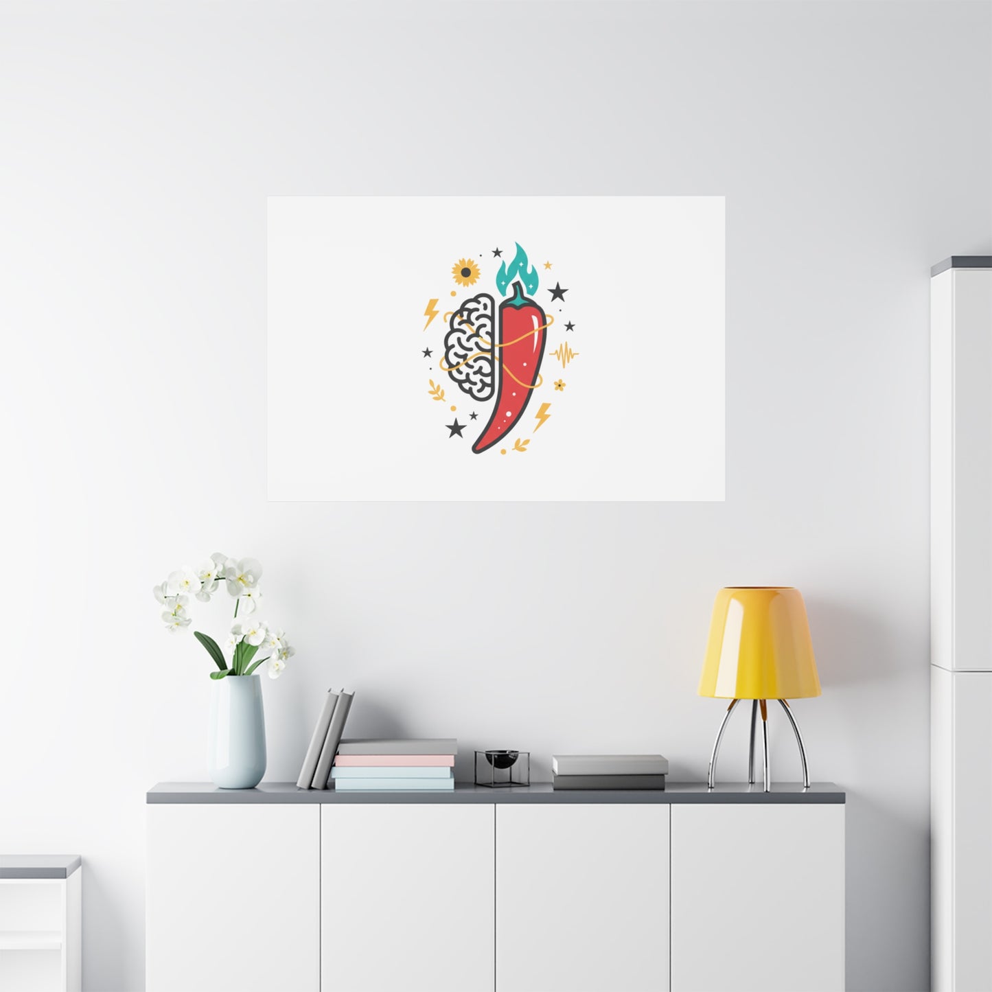 Neurodivergent Pride Brain & Chili Art Canvas | autism acceptance, autistic pride